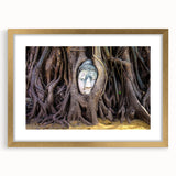 Extra large abstract art print of a Laos scenery in textured style, featuring earthy tones, ideal for living room decor.