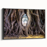 Black and white wall art of a Laos landscape on framed canvas, suitable for bedroom decor.