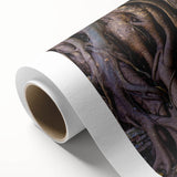 Art Deco poster of a Laos scenery in muted earth tones on rolled canvas, ideal for nursery wall art or dining room decor.