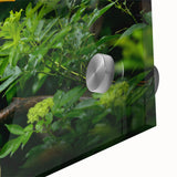 Large abstract wall art featuring a Malaysian landscape in muted earth tones on acrylic glass.