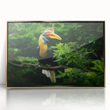 Large art print of a Malaysian landscape in gold tones on framed acrylic, suitable for modern art wall decor.