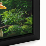 Extra large framed canvas featuring a textured depiction of a Malaysian landscape in vibrant colors.