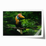 Extra large rolled print of a Malaysian landscape with vibrant green and blue tones, ideal for dining room decor.