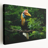 Large art print of a Malaysian landscape on stretched canvas, featuring lush greenery and a tranquil river.