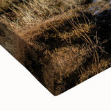 Large art of a Mongolian landscape in black and white on stretched canvas, suitable for bedroom wall decor.