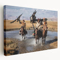 Large canvas print of a Mongolian landscape in earthy tones, suitable for kitchen wall art.