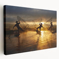 Large canvas print of a tranquil Myanmar landscape in soft earth tones, ideal for kitchen wall art.