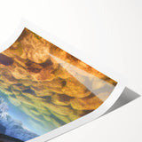 Extra large wall art featuring line art flowers in muted earth tones on rolled canvas.