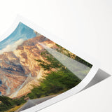 Extra large wall art featuring line art flowers in muted earth tones on rolled print, ideal for large living room decor.