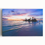 Large black and white stretched canvas of a Philippine rural landscape, ideal for kitchen wall art.