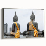 Framed canvas of a vintage-style landscape art painting featuring colorful Sri Lankan scenery.