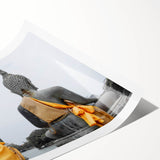 Extra large rolled print featuring line art flowers in muted earth tones, ideal for large living room wall decor.