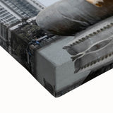 Black and white landscape art painting of Sri Lanka on large stretched canvas, suitable for bedroom wall decor.