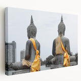 Large stretched canvas featuring a Sri Lankan landscape in muted green and brown tones, ideal for kitchen wall art.