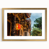 Extra large wall art featuring an abstract textured print of a Taiwanese landscape in muted earth tones, framed in gold.