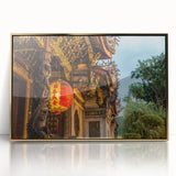 Large art print of a Taiwanese landscape in muted earth tones on a framed acrylic, ideal for modern art wall decor.