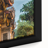 Black wall art featuring a textured, colorful Taiwanese landscape on a framed canvas, ideal for living room decor.