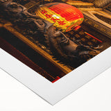 Art deco poster of a vibrant Taiwan scenery in pastel shades, on rolled canvas, ideal for dining room wall art.