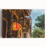 Black and white photograph of Taiwan scenery on large stretched canvas, suitable for kitchen wall art.