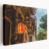 Taiwanese landscape on large stretched canvas, showcasing lush greenery and mountains, ideal for kitchen wall art.