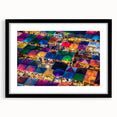 Extra large framed print of abstract Bangkok scenery in vibrant colors, ideal for living room decor.