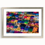 Textured art print of an abstract Bangkok cityscape in muted gray and silver tones on a framed canvas.