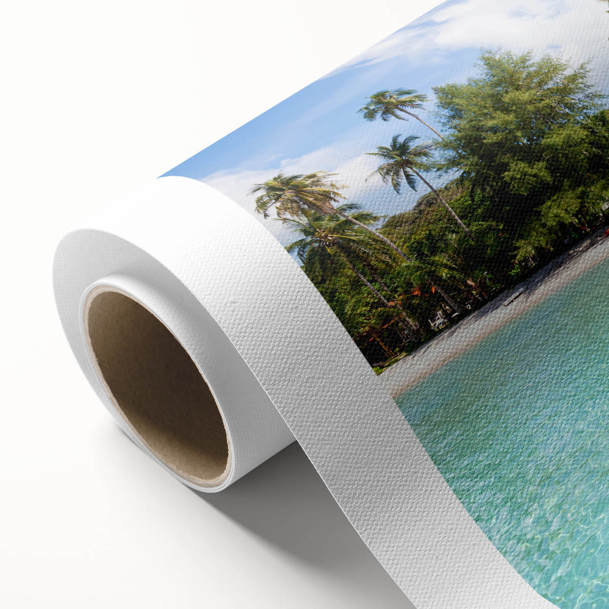 Art Deco poster featuring a serene Thai landscape in soft pastel shades on rolled canvas, ideal for nursery wall art.