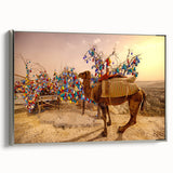 Landscape art painting of a Turkish scenery on framed canvas.