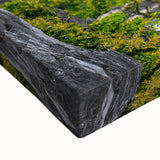 Black and white landscape art painting of a Vietnamese rice terrace on stretched canvas, ideal for bedroom wall art.