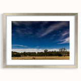 Abstract art print of Adelaide scenery in muted earth tones on a framed canvas, suitable for dining room or bedroom decor.