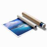 Extra large rolled print featuring a serene Queensland landscape with soft pastel hues, ideal for classy bathroom wall art.