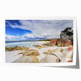 Extra large rolled print of Tasmania scenery with vibrant green landscapes, ideal for art wall dining room.