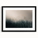 Extra large textured abstract art print depicting vibrant, colorful scenery of British Columbia on a black-framed canvas.