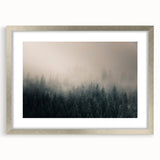 Textured abstract art print of British Columbia scenery in muted earth tones on a framed canvas, ideal for bedroom art.
