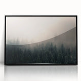 Large abstract wall art depicting British Columbia scenery in muted earth tones on a framed acrylic.