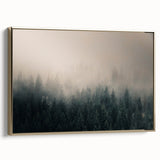 Framed canvas wall art depicting a vintage-style landscape of British Columbia, featuring muted earth tones.