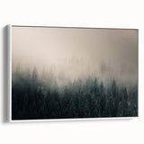 Vintage poster art of British Columbia scenery on a framed canvas, featuring vibrant colors, ideal for living room decor.