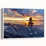 Vintage poster art of Manitoba scenery on framed canvas, featuring colorful art in extra large size.