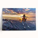 Black and white photo of Manitoba scenery on stretched canvas, ideal for kitchen wall art or bedroom ambiance.