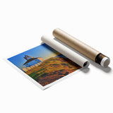 Extra large rolled print of a Newfoundland scenery depicting vibrant floral art, ideal for classy bathroom wall art.