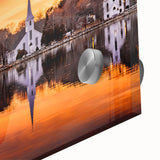 Large abstract wall art depicting a Nova Scotia scenery in muted earth tones on acrylic glass.