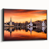 Black and white framed canvas of a Nova Scotia landscape, ideal for bedroom wall decor.