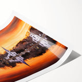 Extra large wall art featuring minimalistic line art flowers in muted tones on rolled canvas.