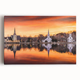 Black and white photograph of Nova Scotia scenery on stretched canvas, ideal for kitchen wall art.