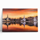 Black and white stretched canvas of Nova Scotia scenery, ideal for kitchen wall art or bedroom ambiance.