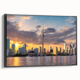 Black and white framed canvas featuring a vintage-style Ontario landscape, ideal for bedroom wall art.