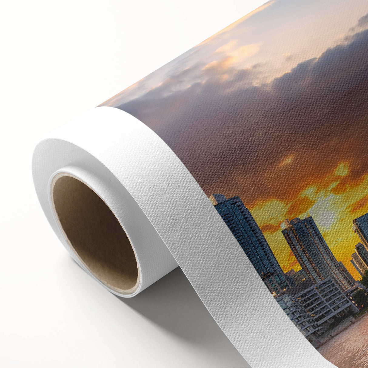 Art deco poster of Ontario scenery in pastel shades on rolled canvas, ideal for nursery wall art.