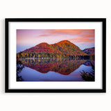 Extra large, colorful abstract art print of a textured Quebec scenery on a framed canvas, ideal for living room decor.