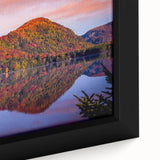 Extra large framed canvas depicting a vibrant, textured scene of Quebec, ideal for living room decor.
