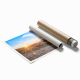 Extra large rolled print of Saskatchewan scenery with vibrant green and blue tones, ideal for classy bathroom wall art.